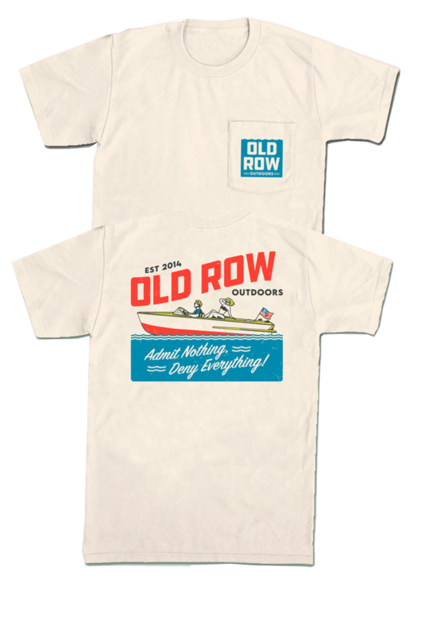 Old Row Outdoors Vintage Boat SS Pocket Tee - Ivory