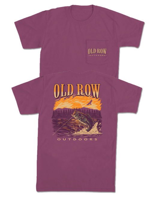 Old Row Outdoors Bass Jump SS Tee - Berry