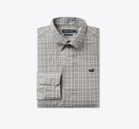 Thumbnail for Grainger Plaid Performance Button Down - Burnt Taupe & Navy