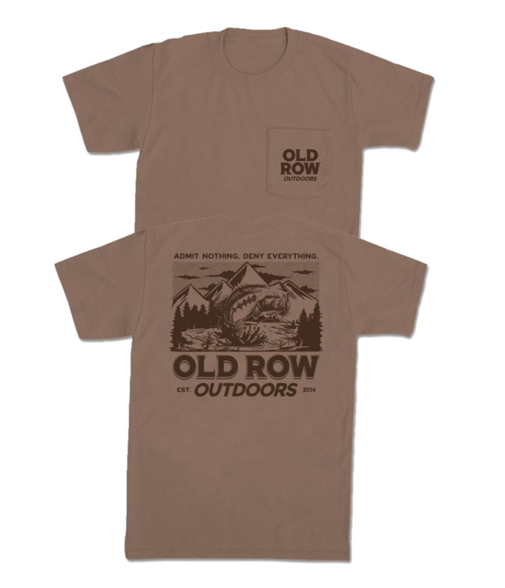 Old Row Outdoors Bass Mountain Pocket SS Tee - Espresso