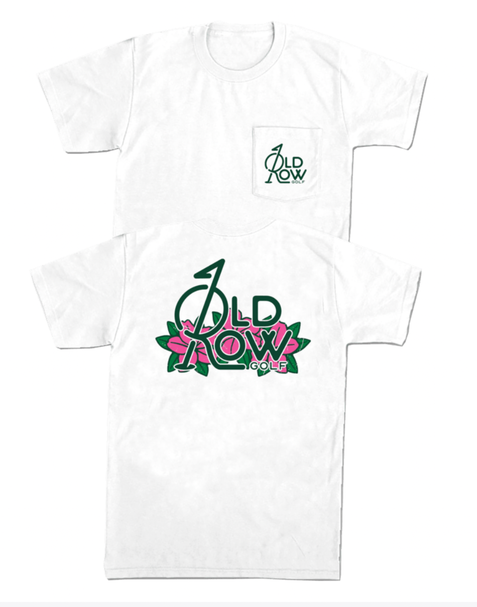 Old Row Golf Flower Pocket SS Tee - White