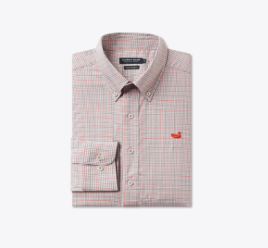 Dyer Plaid Performance Button Down - Burnt Taupe & Dark Olive