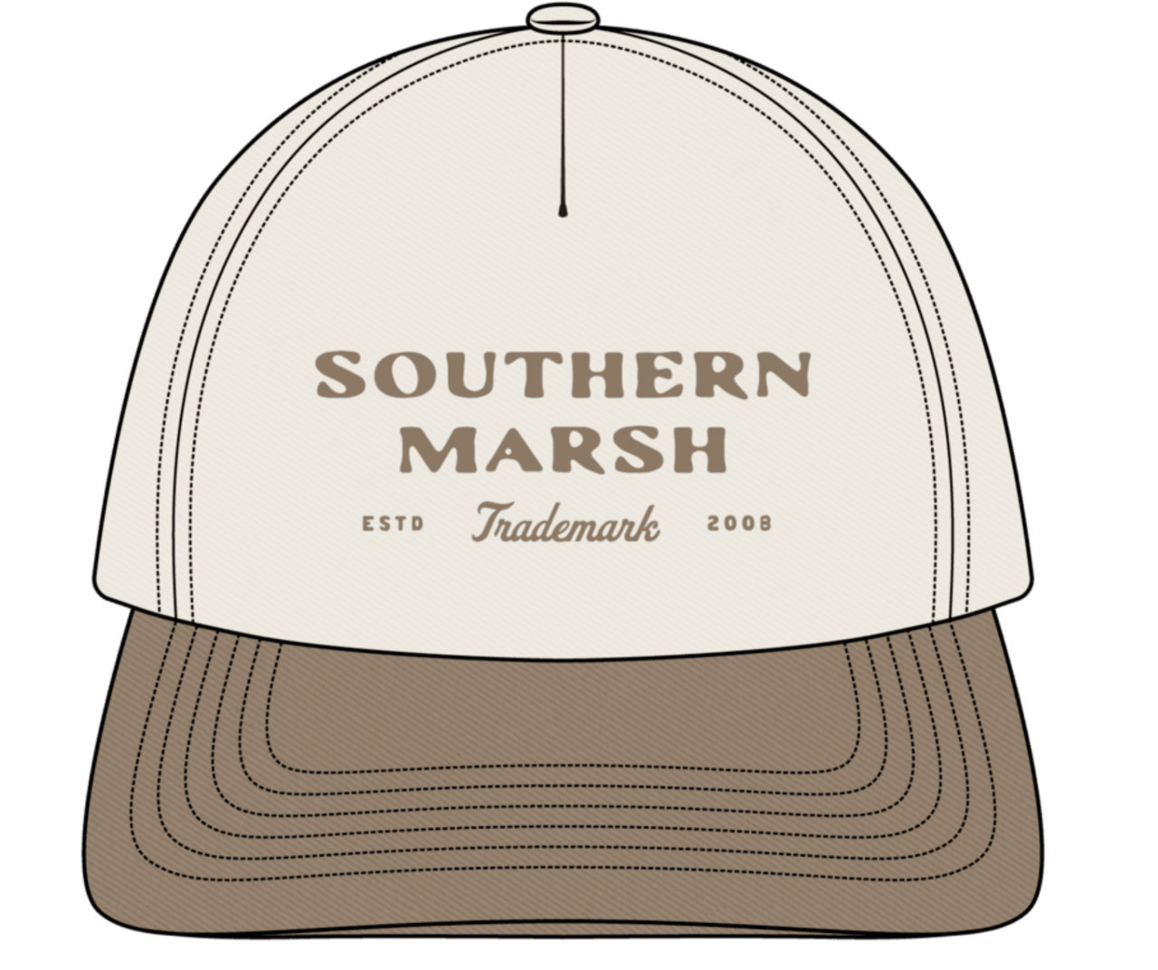 Southern Marsh Trademark Cap - Burnt Taupe/White