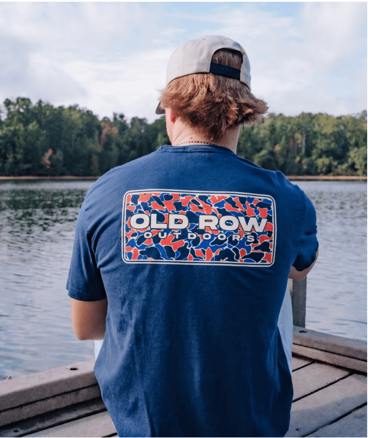 Old Row Camo USA Pocket SS Tee - Navy