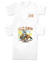 Thumbnail for Bucking Cowboy Pocket SS Tee - White