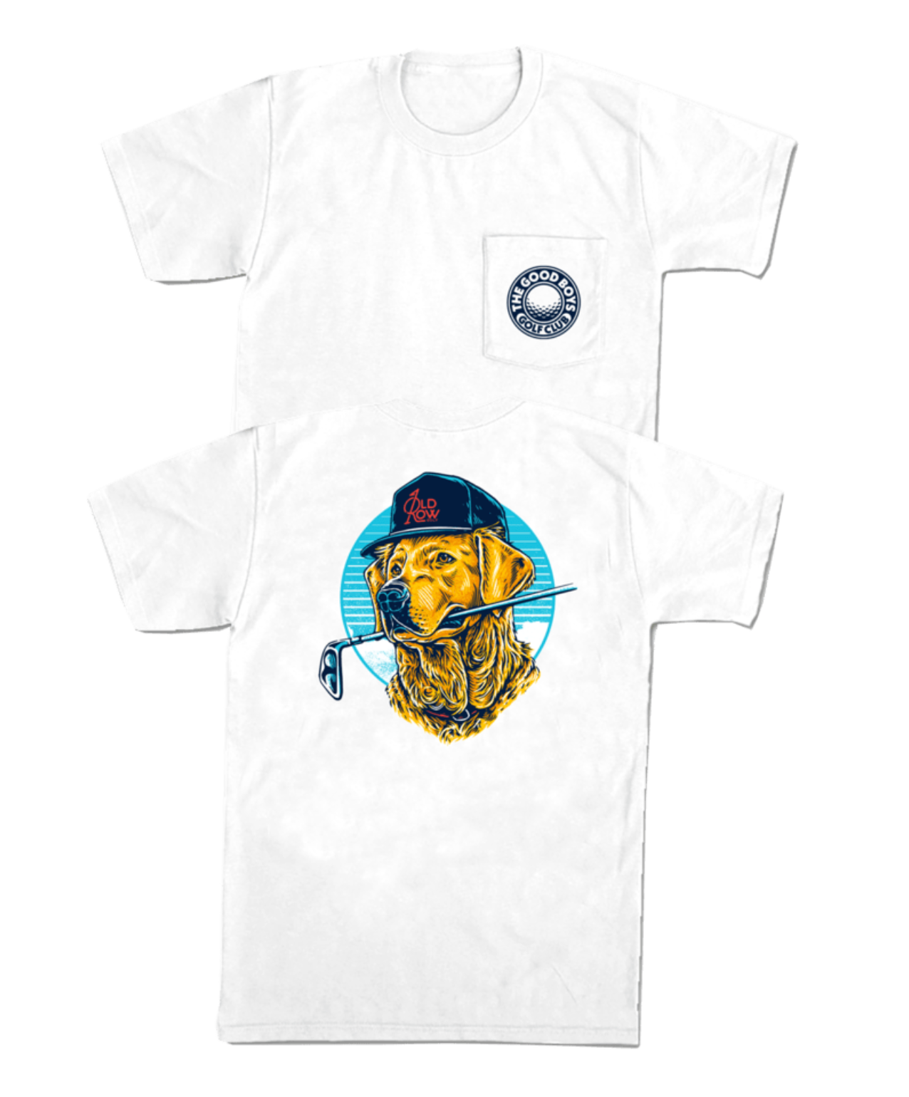 Old Row Good Boys Club Golf USA Pocket SS Tee - White