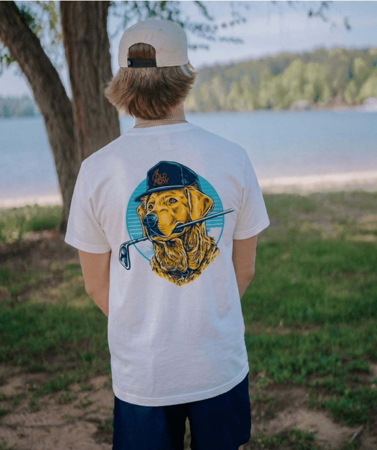 Old Row Good Boys Club Golf USA Pocket SS Tee - White