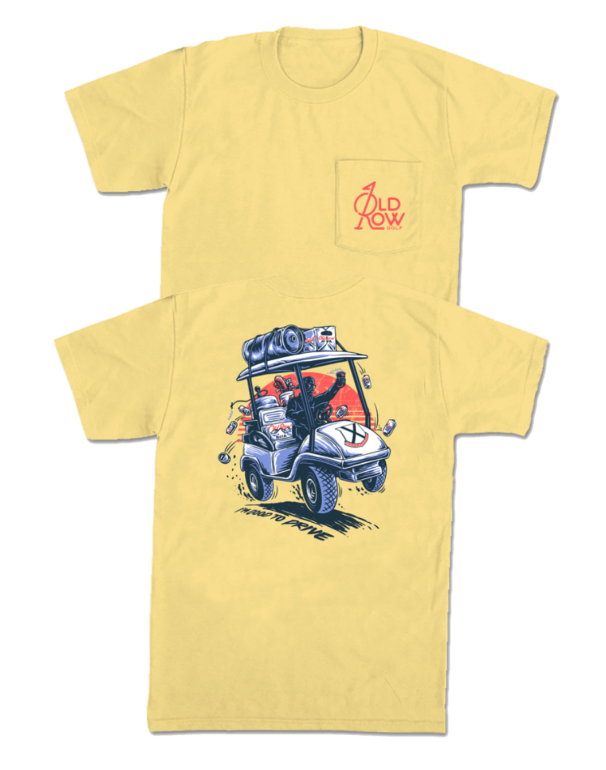 Old Row I'm Good to Drive Pocket SS Tee - Yellow