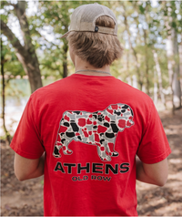 Thumbnail for Old Row Athens Camo Dog Pocket Short Sleeve T-Shirt – Red