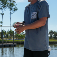 Thumbnail for Heather Blend SS Tee - Graphite/Cool Oak