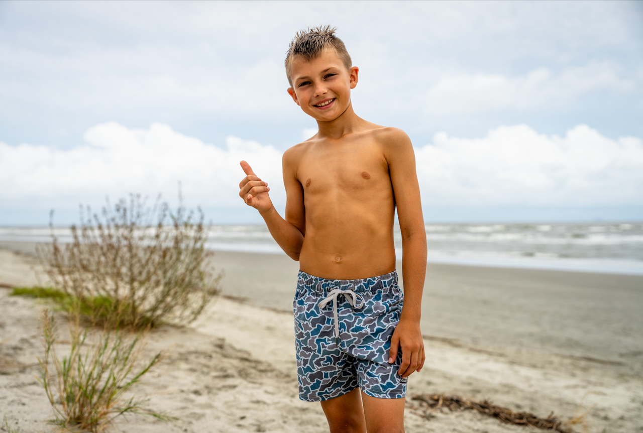 Youth - Bayview Swim Trunks - Fish Camo