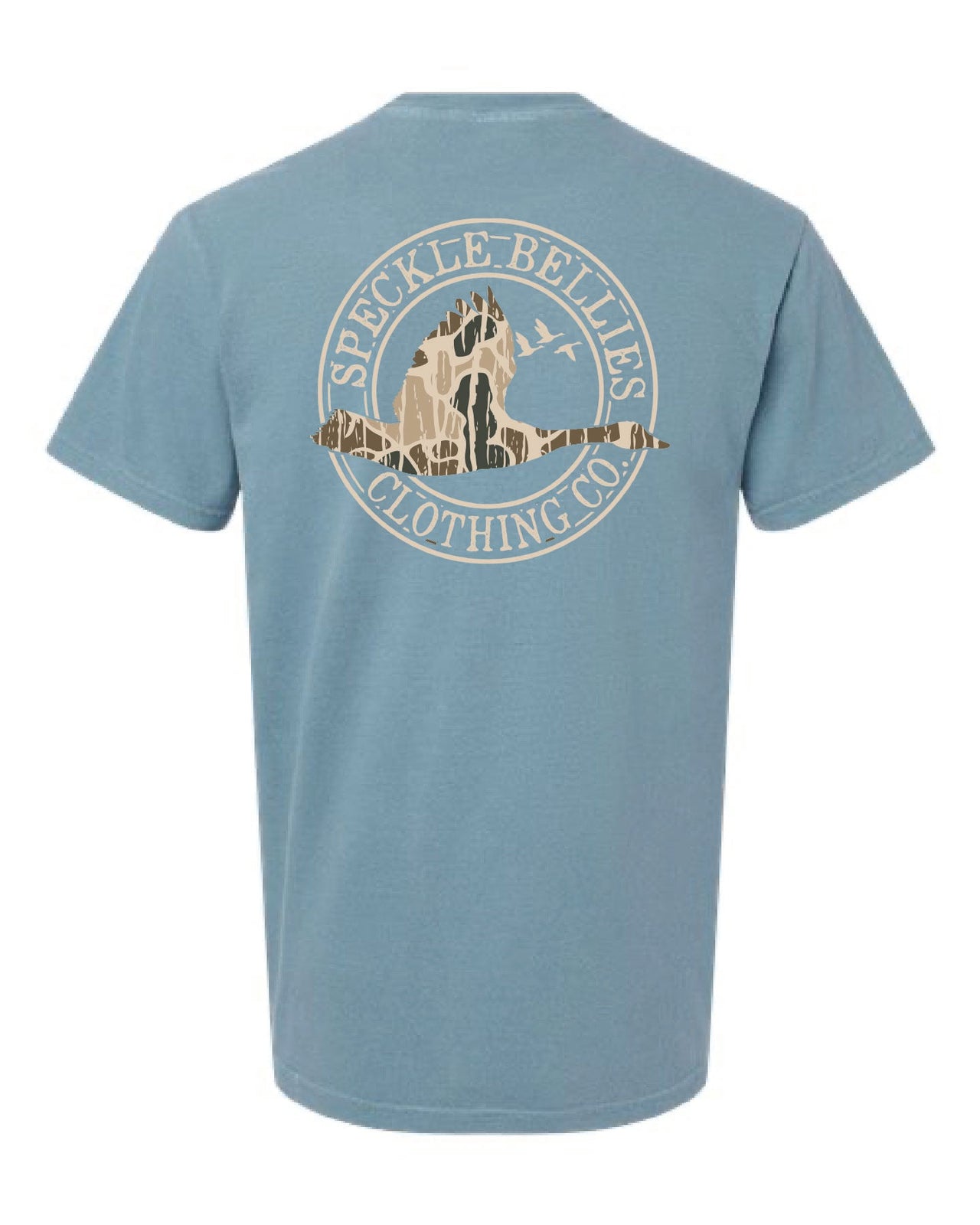 Sheddin Camo Circle Logo SS Tee - Ice Blue