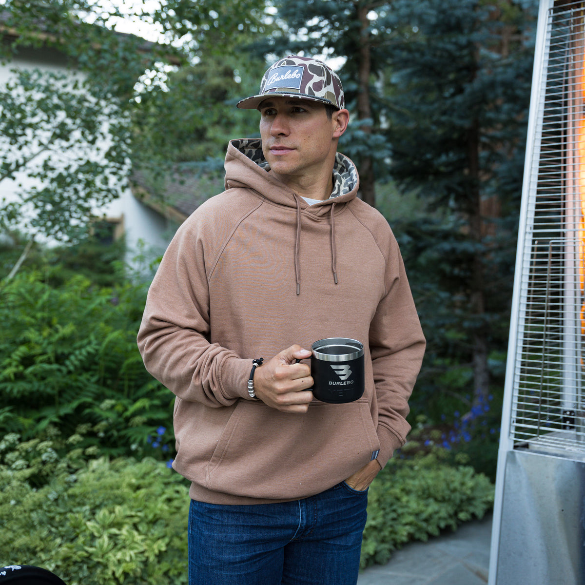 Burlebo Fleece Hoodie - Heather Brown