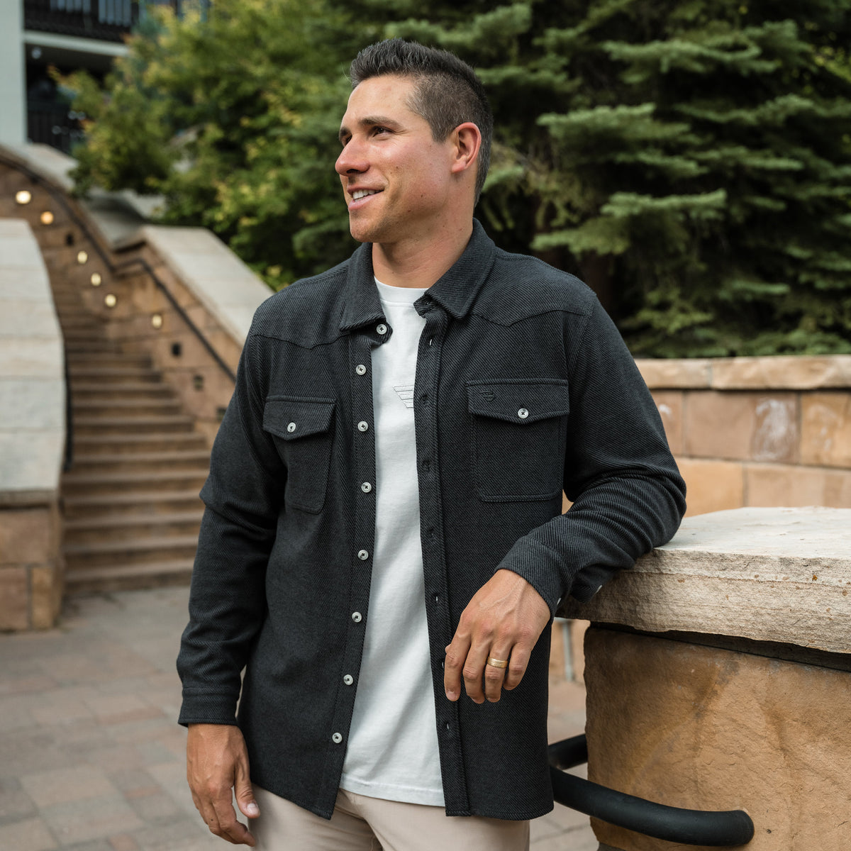 Austin LS Flannel - Heather Black