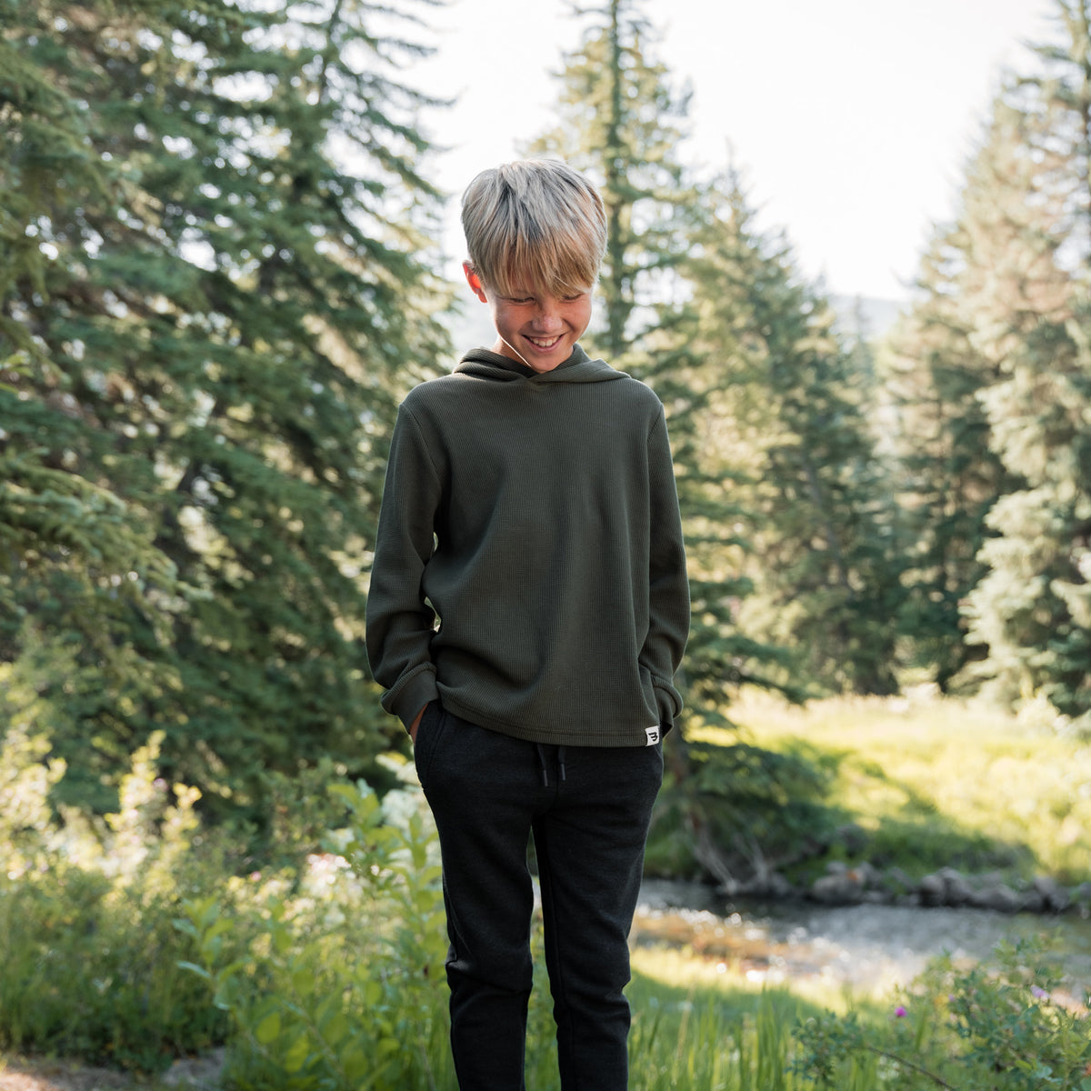 Youth - Thermal Hoodie - Mallard Green