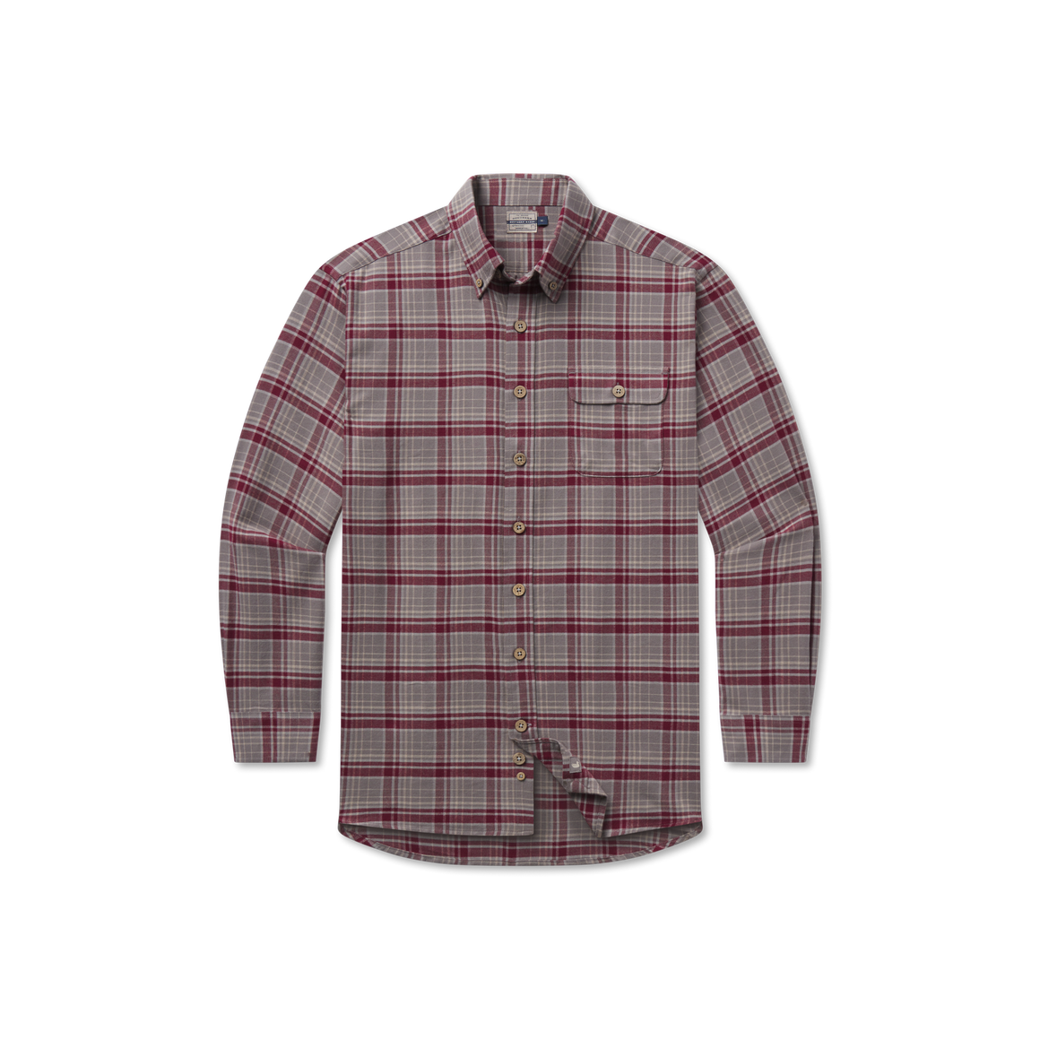 DeWitt Plaid LS Flannel - Maroon/Dark Gray