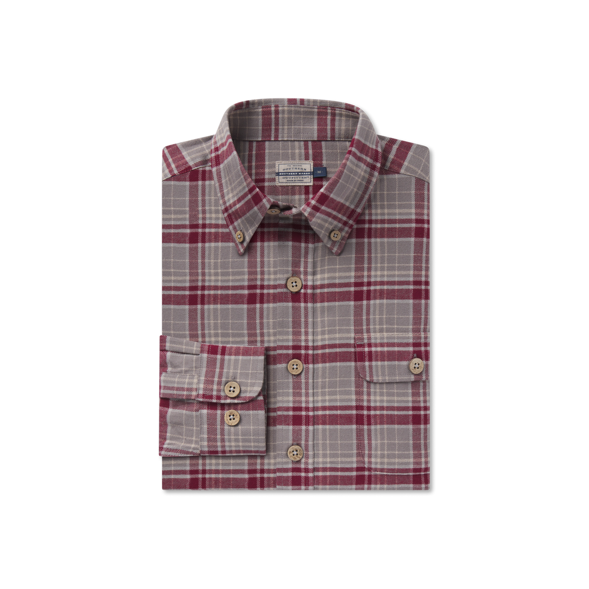 DeWitt Plaid LS Flannel - Maroon/Dark Gray