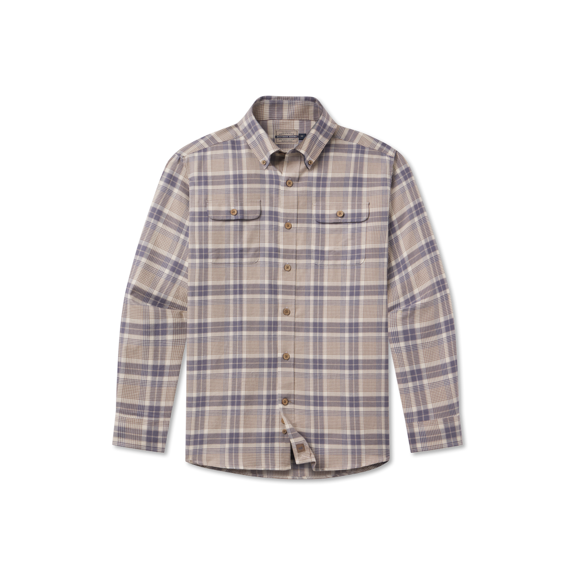 Randolph Plaid Flannel - Oatmeal & Blue