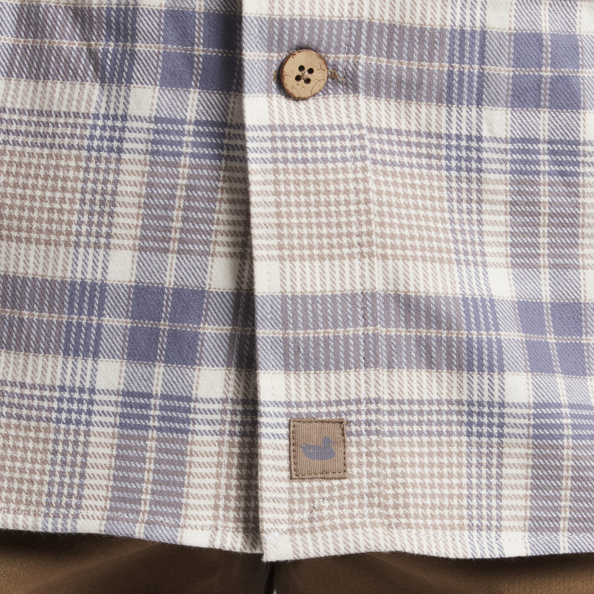 Randolph Plaid Flannel - Oatmeal & Blue