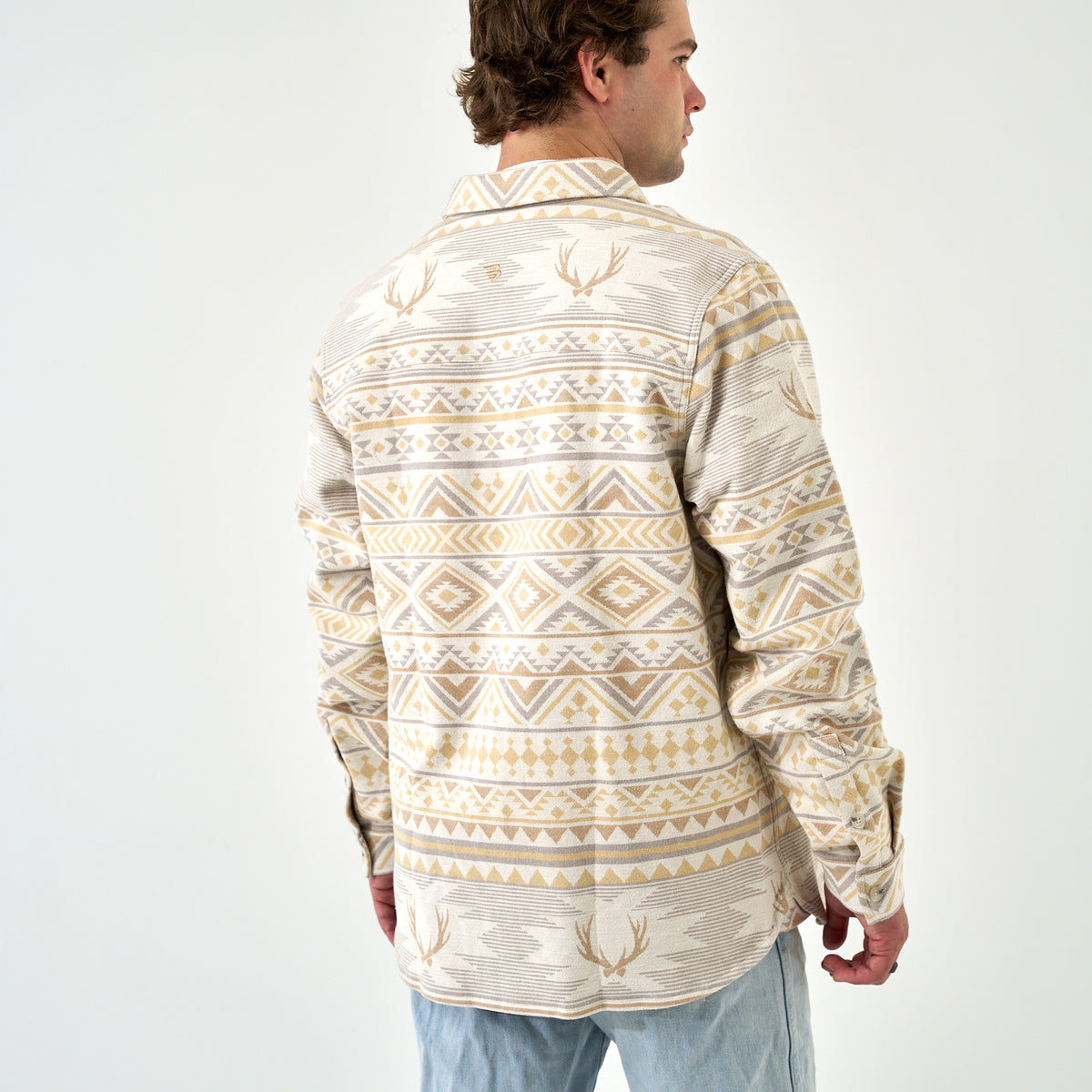 Vintage Heavyweight Flannel - Whitetail Aztec - Cream