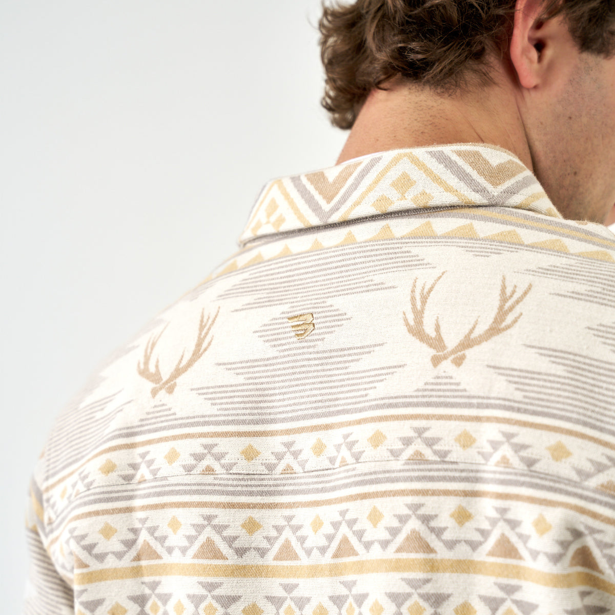 Vintage Heavyweight Flannel - Whitetail Aztec - Cream