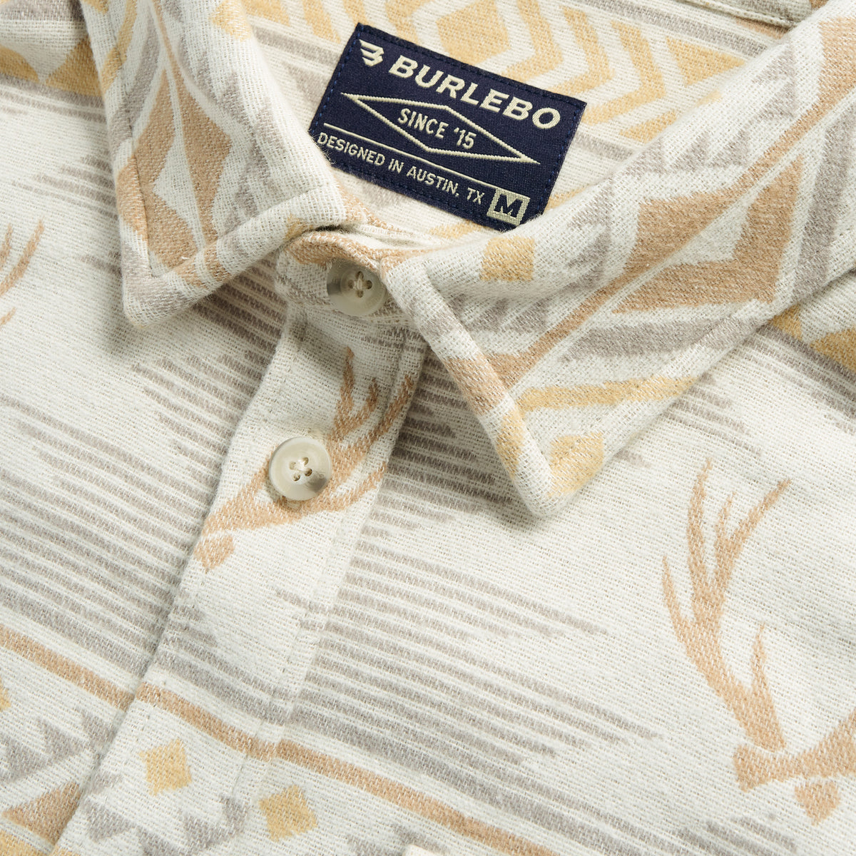 Vintage Heavyweight Flannel - Whitetail Aztec - Cream