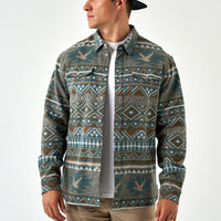 Thumbnail for Vintage Heavyweight Flannel - Whitetail Aztec - Olive