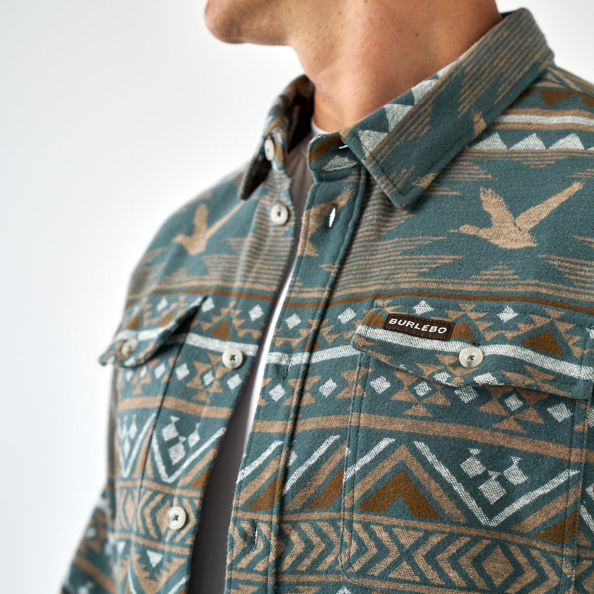 Vintage Heavyweight Flannel - Whitetail Aztec - Olive