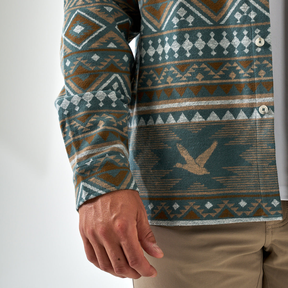 Vintage Heavyweight Flannel - Whitetail Aztec - Olive