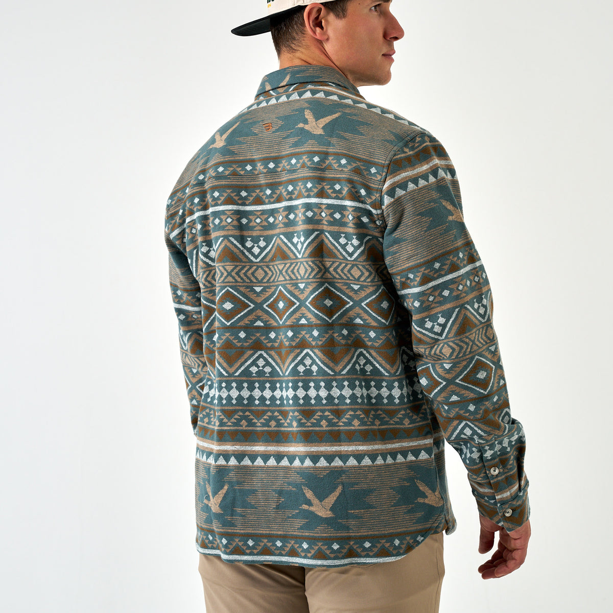 Vintage Heavyweight Flannel - Whitetail Aztec - Olive