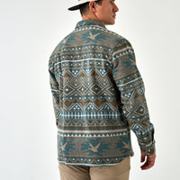 Thumbnail for Vintage Heavyweight Flannel - Whitetail Aztec - Olive