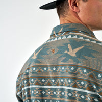Thumbnail for Vintage Heavyweight Flannel - Whitetail Aztec - Olive