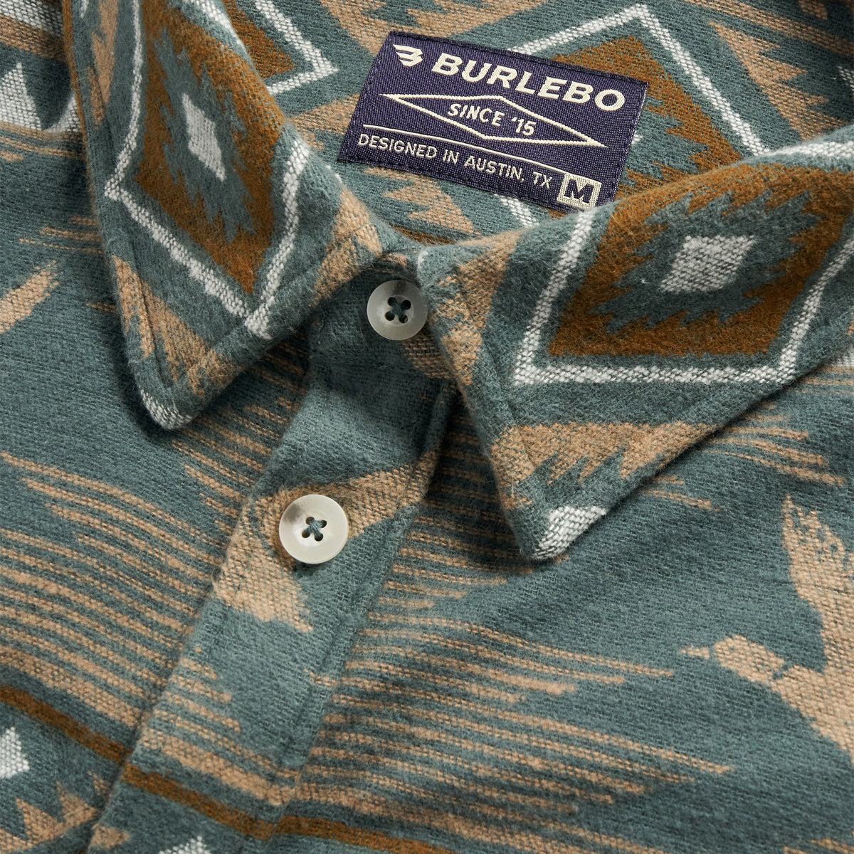 Vintage Heavyweight Flannel - Whitetail Aztec - Olive