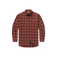 Thumbnail for Hemphill Twill Flannel Shirt - Stone Brown & Burnt Orange