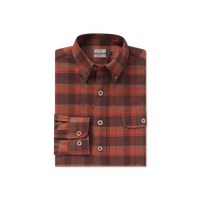 Thumbnail for Hemphill Twill Flannel Shirt - Stone Brown & Burnt Orange