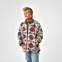 Thumbnail for Youth - Full Zip Jacket - Arizona Aztec Mountain Fleece Sherpa