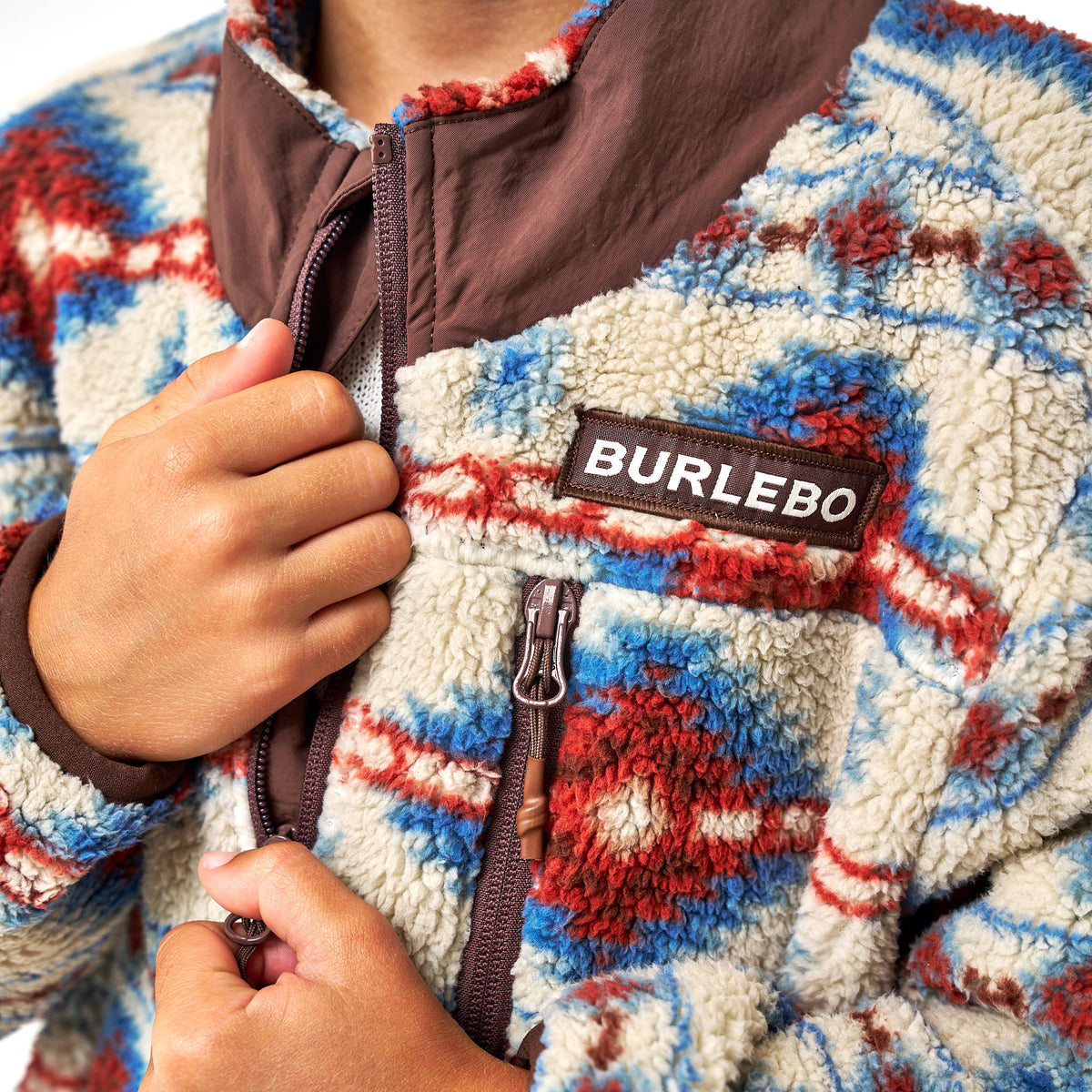 Youth - Full Zip Jacket - Arizona Aztec Mountain Fleece Sherpa
