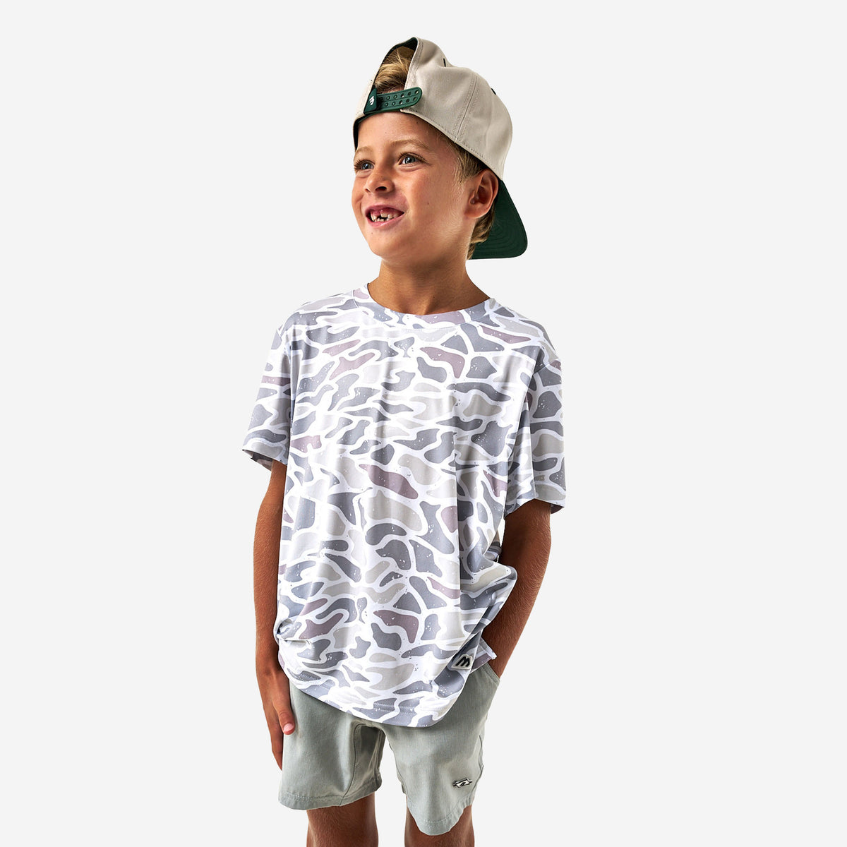 Youth - Go To Tee - White Camo