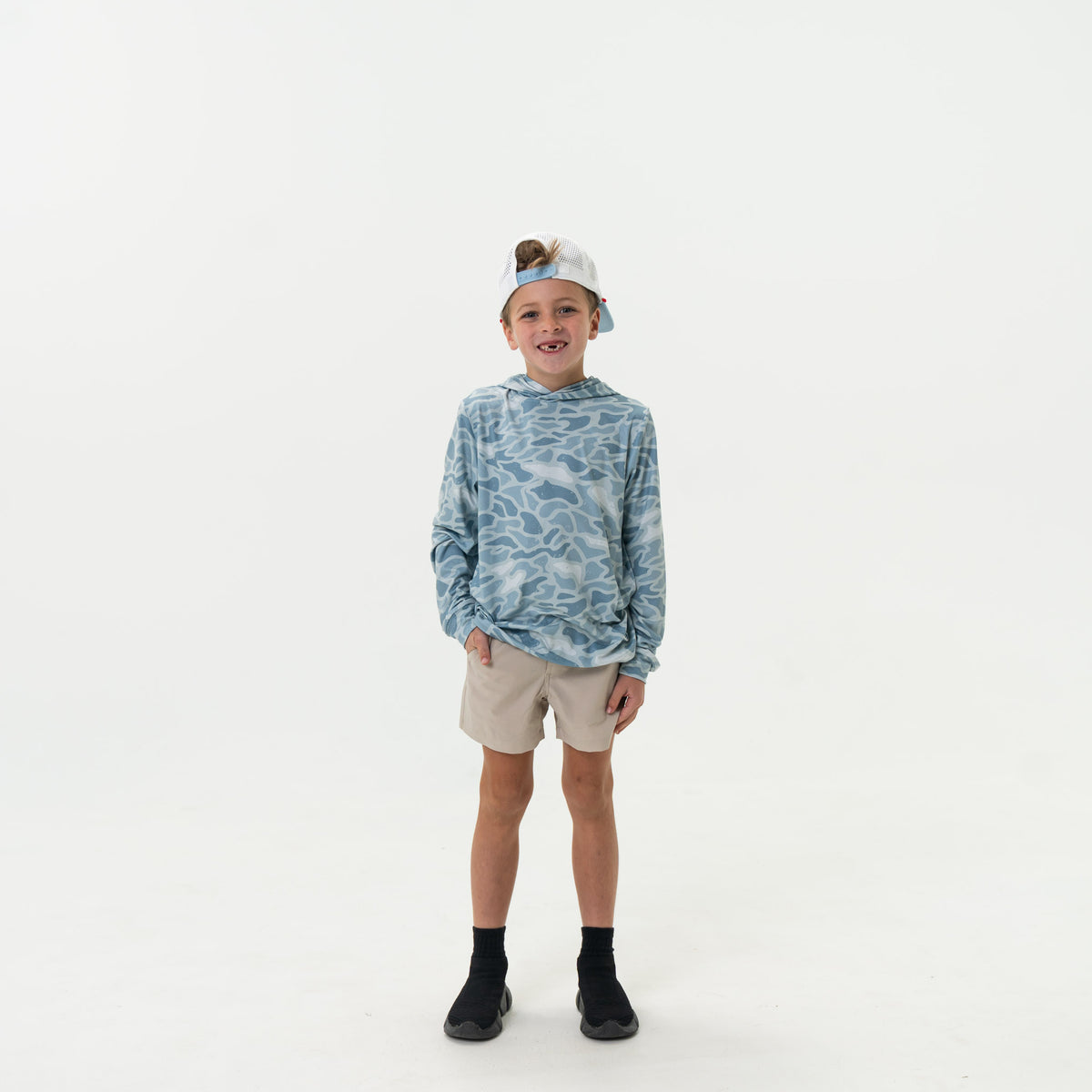 Youth Performance Hoodie - Seaside Camo