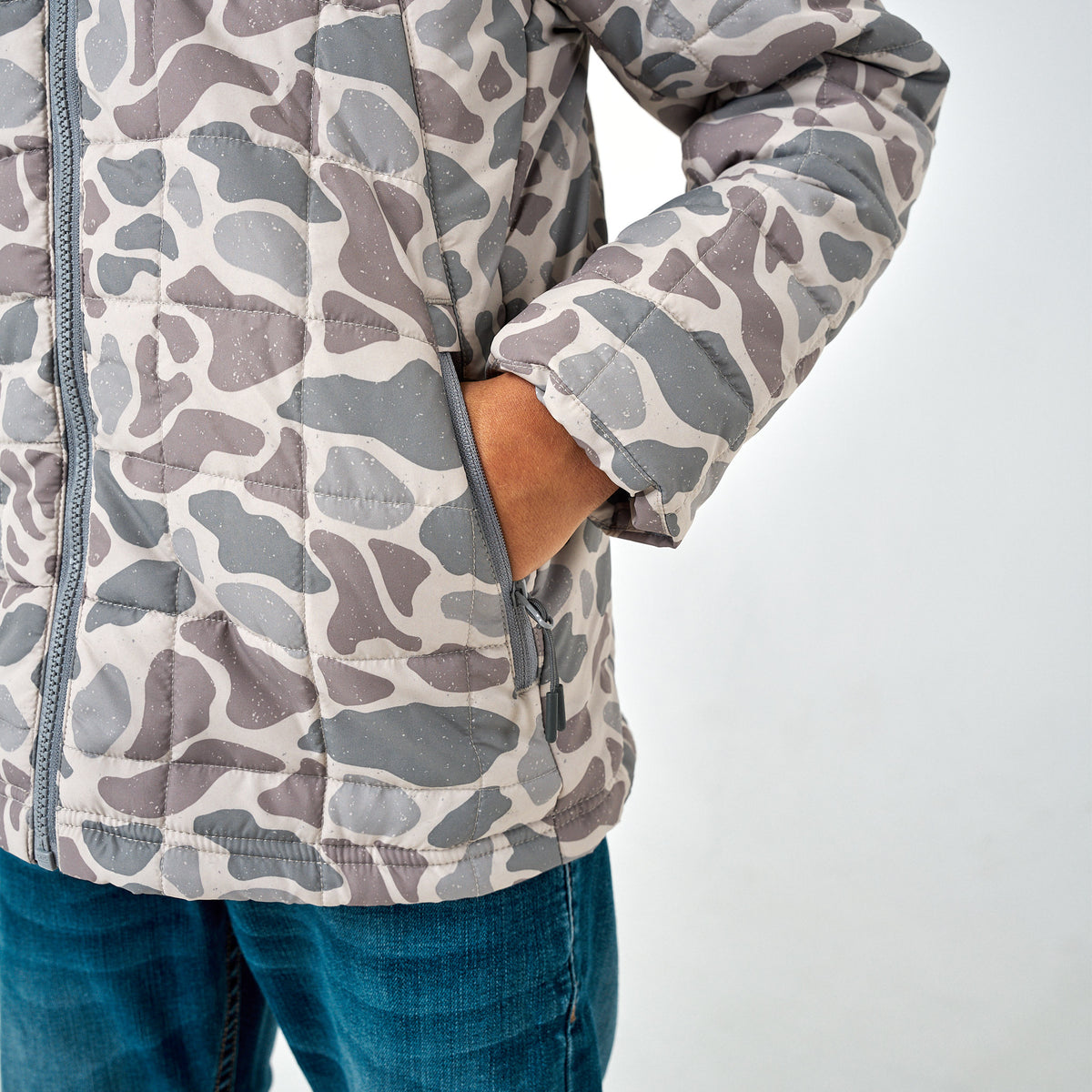 Youth - Puffer Jacket - Classic Deer Camo