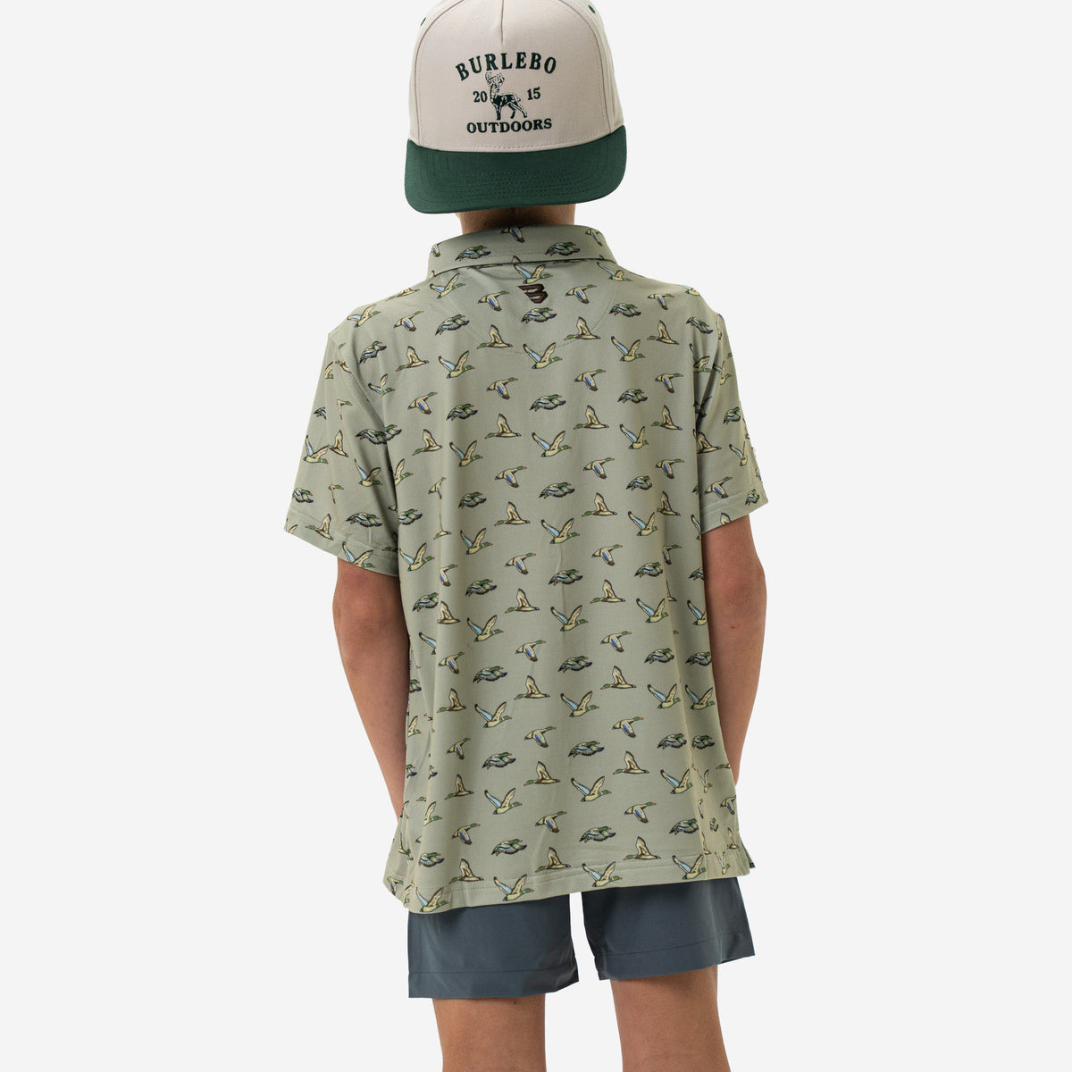 Youth Performance Polo - Flying Ducks Green