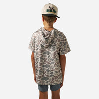 Thumbnail for Youth Short Sleeve Performance Hoodie - Classic Deer Camo