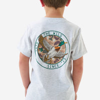 Thumbnail for Youth Camo Mallard Duck SS Tee - Heather Ash Grey
