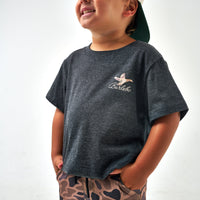 Thumbnail for Youth Ducks Flying In SS Tee - Heather Black