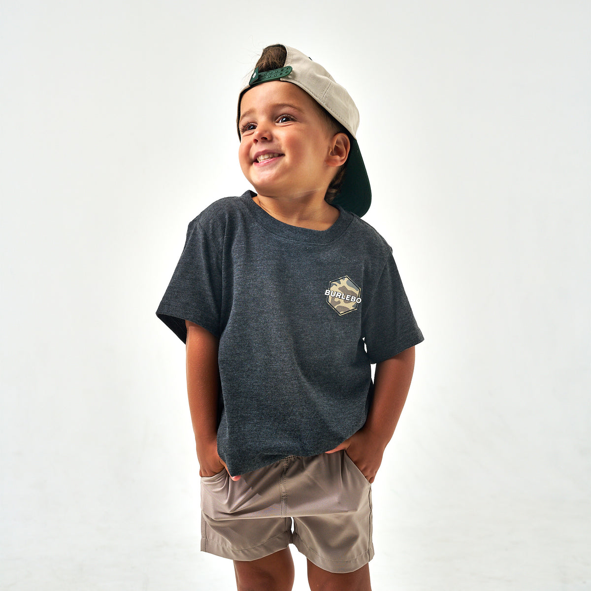 Youth Rad Dude Deer Camo SS Tee - Heather Black