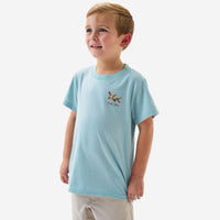 Thumbnail for Youth Flying Mallards SS Tee - Heather Sky Blue