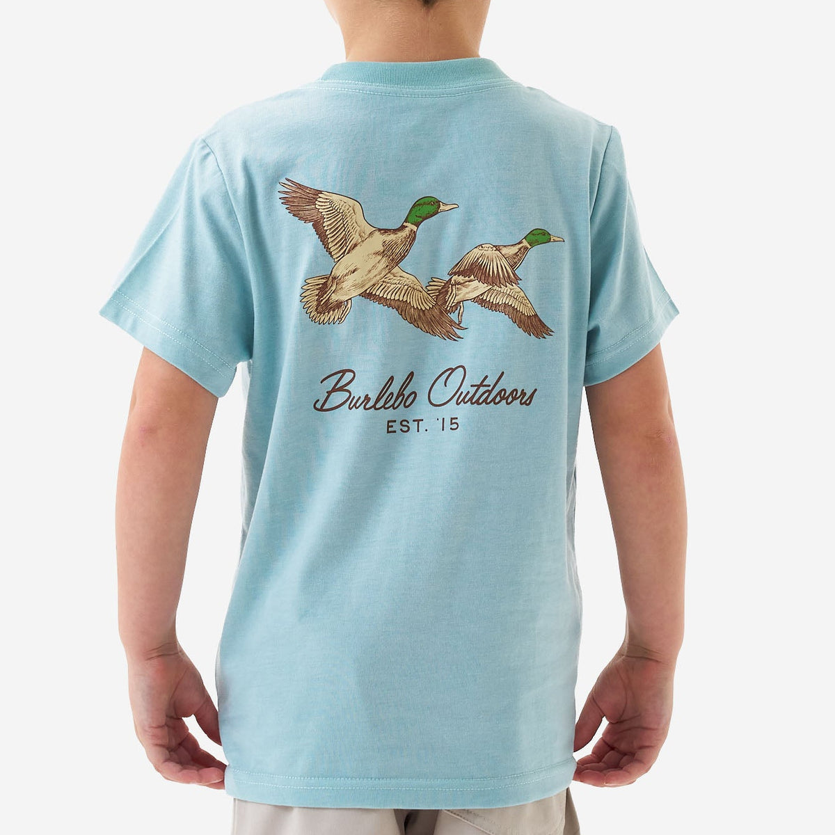 Youth Flying Mallards SS Tee - Heather Sky Blue