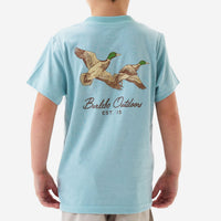 Thumbnail for Youth Flying Mallards SS Tee - Heather Sky Blue