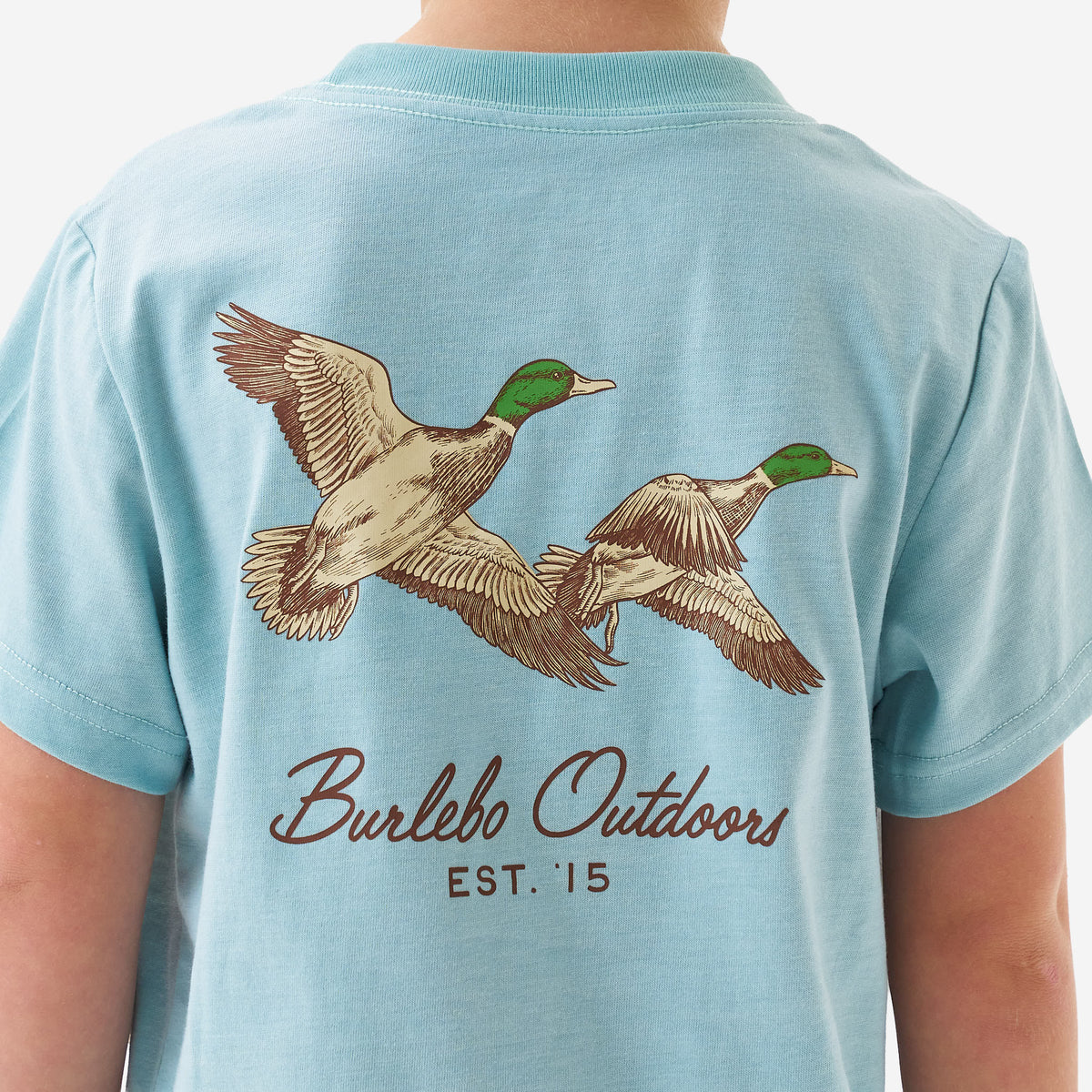 Youth Flying Mallards SS Tee - Heather Sky Blue