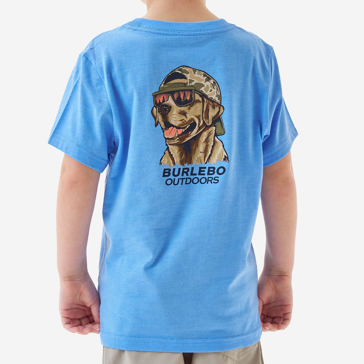 Youth Mallard Camo Dog SS Tee - Heather Periwinkle
